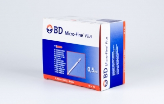 Strzykawki insulinowe BD Micro-Fine Plus - 0,5 ml U-100, z igłą 8mm x 0,30 (30G)
